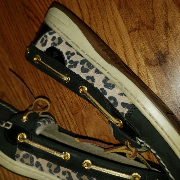 Sperry Top-Sider Black with Leopard print Size:7M - Picture 8 of 8